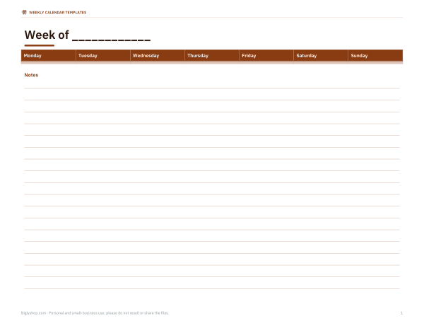 Preview of Printable Weekly Vertical Columns Planner
